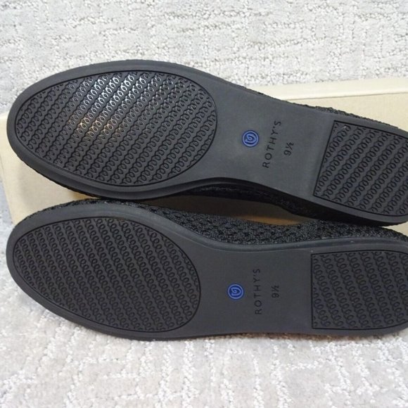 ROTHYS The Flat Black Honeycomb Round Toe Slip on Shoes Women's Size 7, 7.5, 9 - Picture 4 of 8
